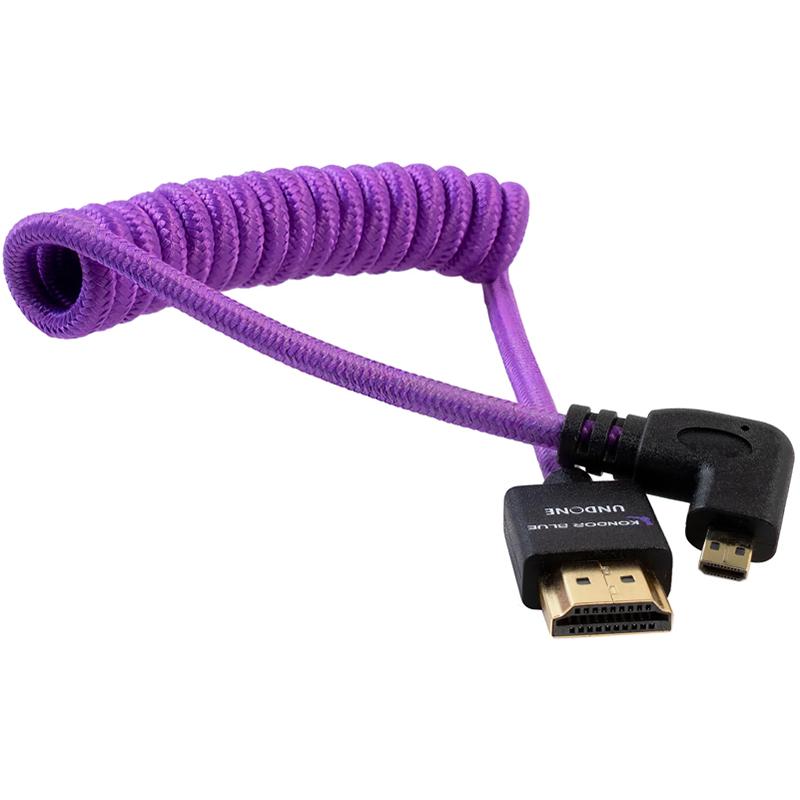 Kondor Blue Gerald Undone MK2 Full-HDMI to Right-Angle Micro-HDMI Cable, 12